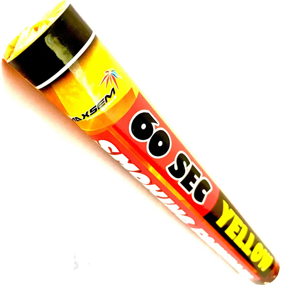 Цветной дым МА0512 Yellow жёлтый Smoking Fontain, 60 сек, ТМ Maxsem
